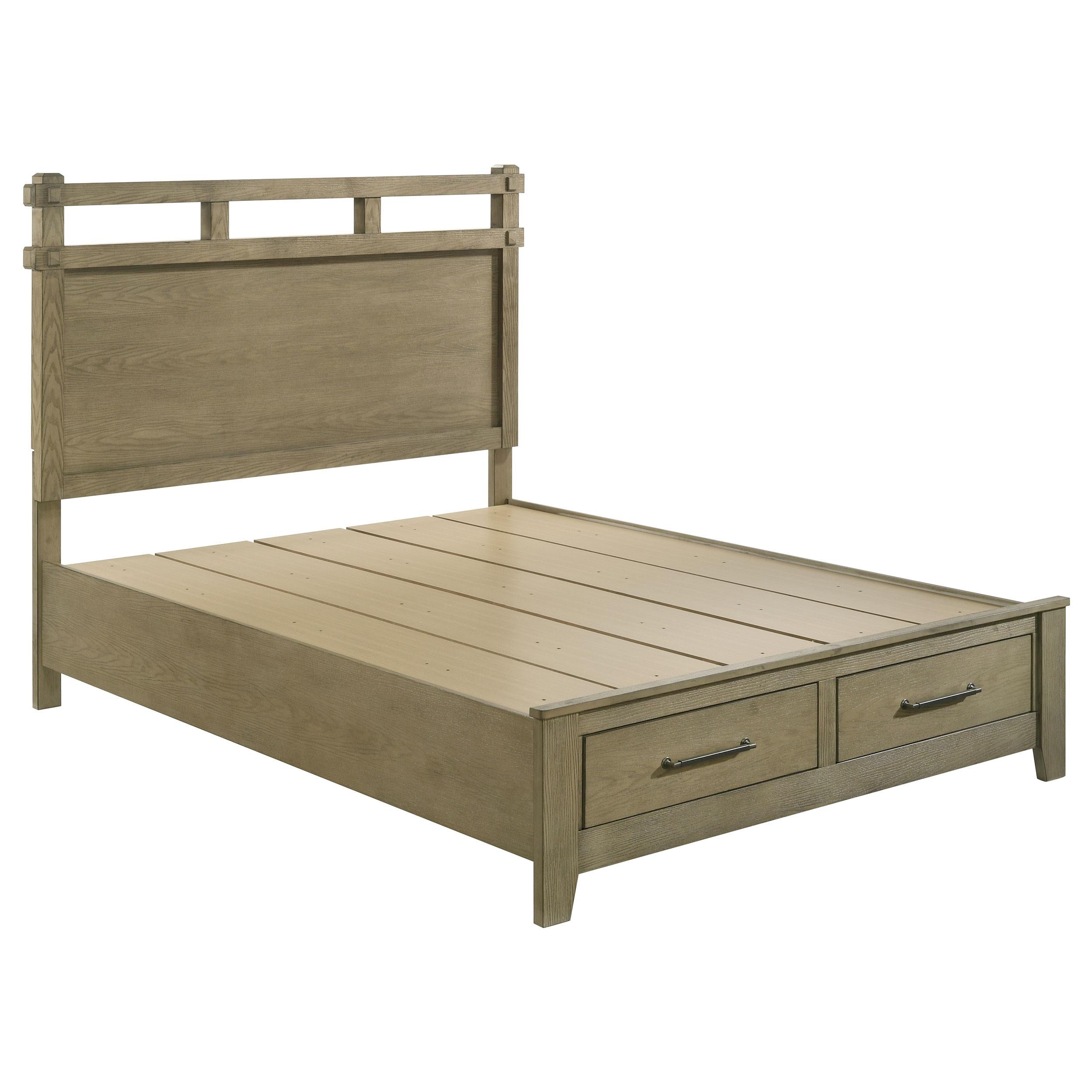 Coaster Furniture Hazlewood 207530Q 59-inch Queen Panel Storage Bed - Vineyard Oak IMAGE 1
